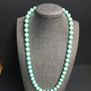 VTG Pop Bead Necklace Toothpaste Green Blue Adjustable Retro